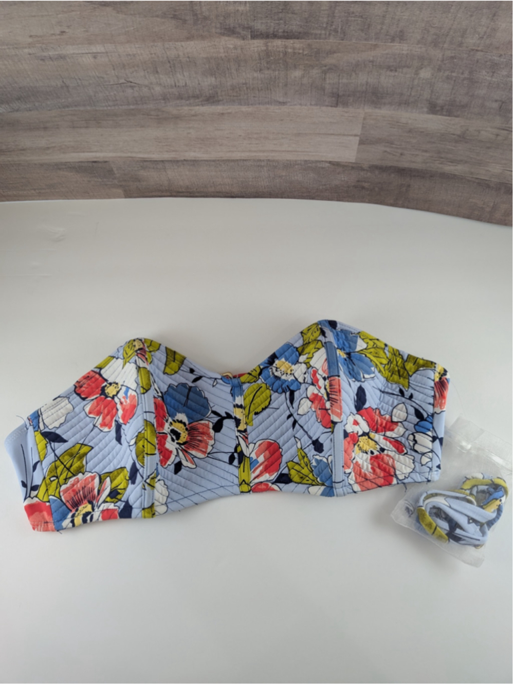 STUDIO ANNE COLE Blue Red Floral Bikini Top XL